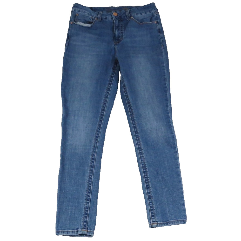 Seven7 Womens Skinny denimx Jeans Sz 12 Blue Stretch Denim Mid Rise Slim Fit